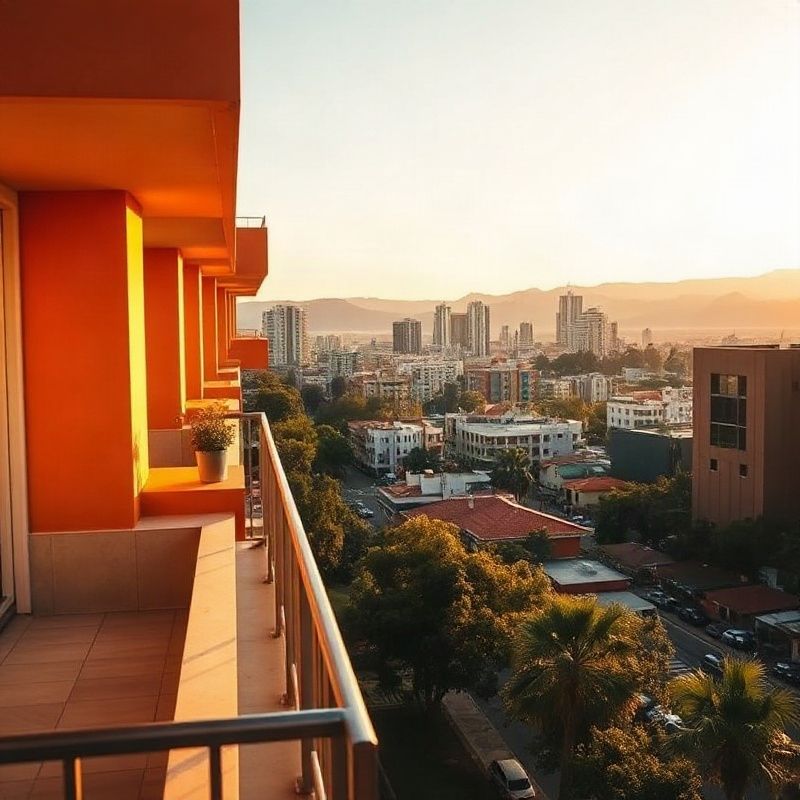 Vista panorâmica de Curitiba ao entardecer sob luz âmbar